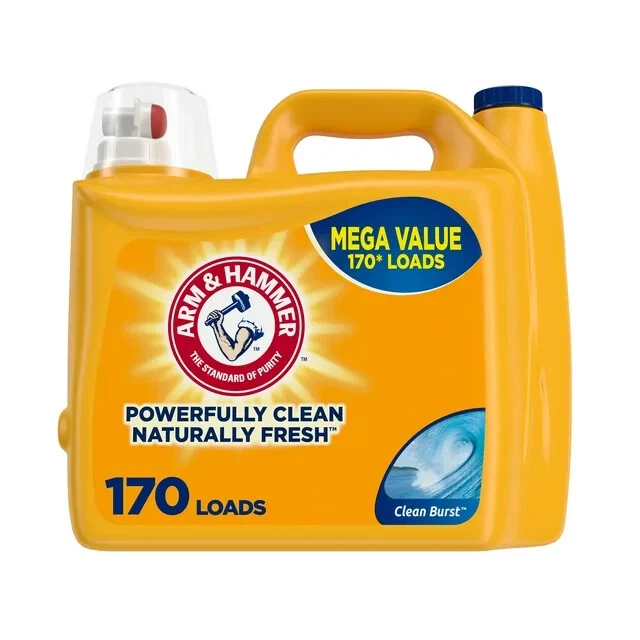 ARM & HAMMER Clean Burst Liquid Laundry Detergent powers out dirt and odors for