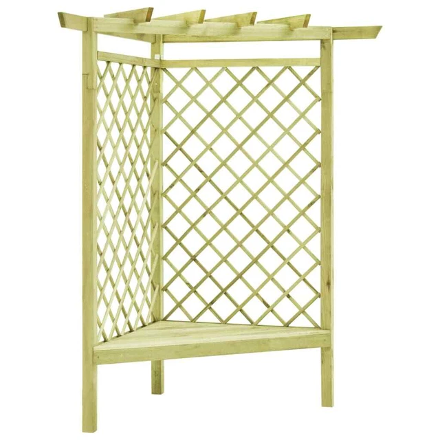 Kiefer Imprägniert Eckpergola mit Bank Gartenbank Pergola Rankgitter vidaXL