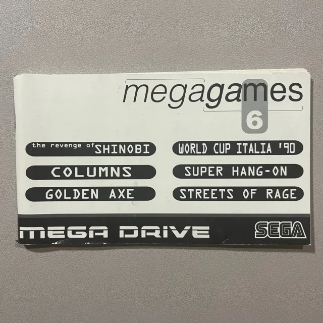 🕹️ Mega Games 6, Vol 1 (SEGA Megadrive PAL Manual only) ** No Game or Box **