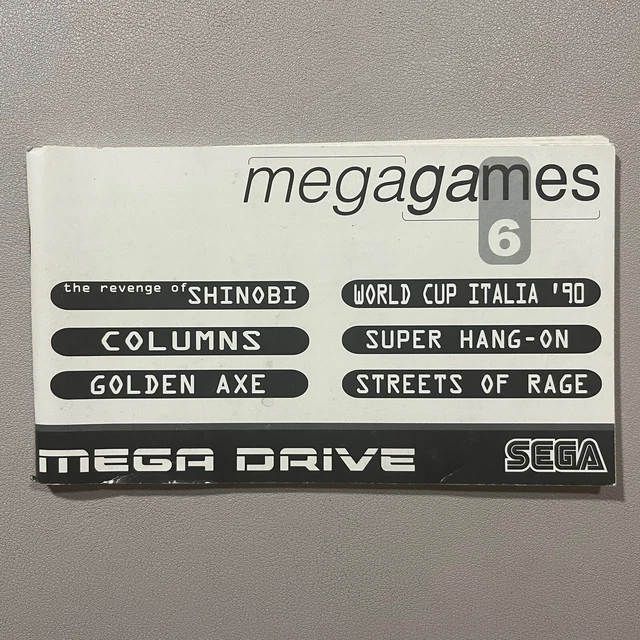 🕹️ Mega Games 6, Vol 1 (SEGA Megadrive PAL Manual only) ** No Game or Box **