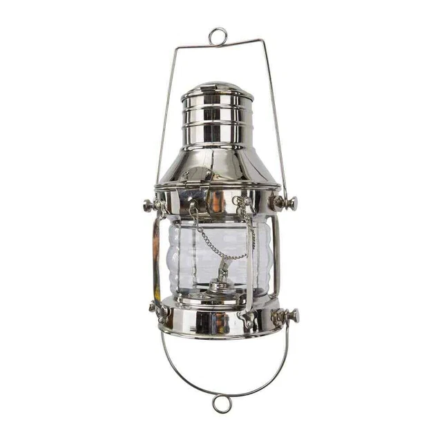 Silver Brass Decorative Candle Lantern with Handle