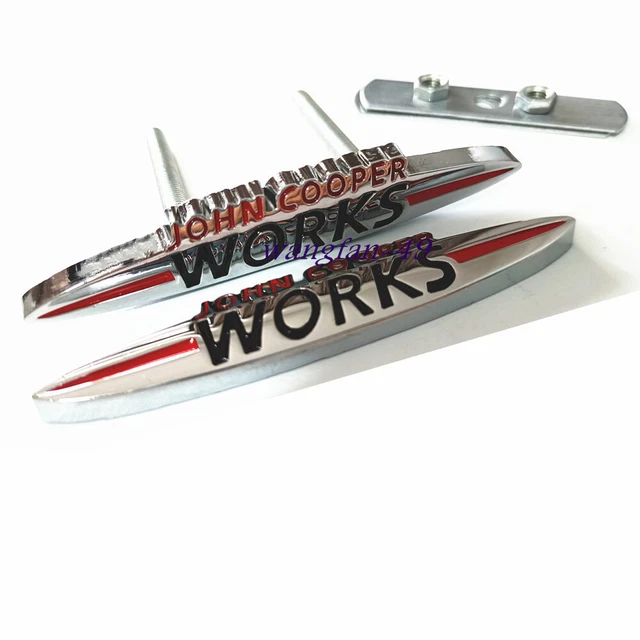 (2x) 3D John Works Front Grill & Rear Badge JCW 90MM For Mini R52 R57 R6 F55 F56