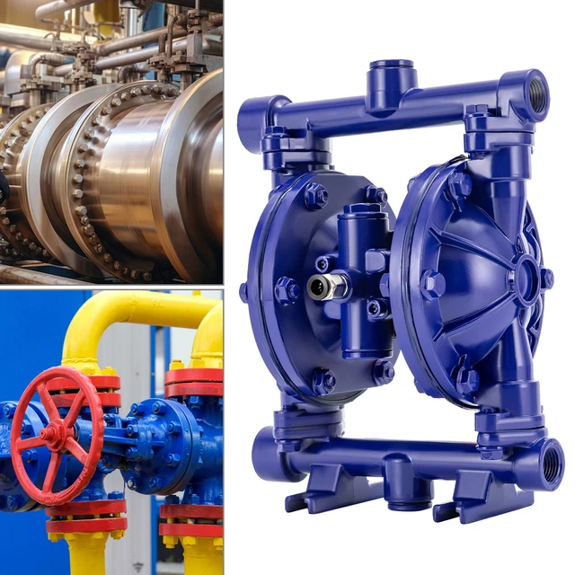 Luftbetriebene Doppelmembranpumpe, Druckluftmembranpumpe Mit 1/2 Zoll Einlass Und Auslass, 115 PSI Membranpumpe Geeignet Für Niedrigviskose Mineralölflüssigkeiten Und Kann