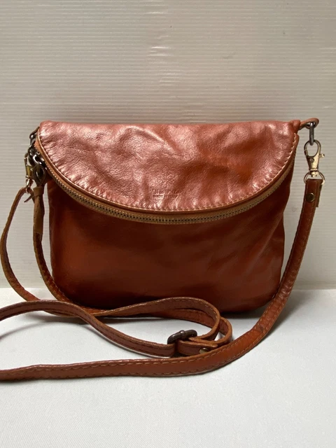 Sac Besace En Cuir Marron Borse In Pelle - Occasion, Fabriqué En Italie