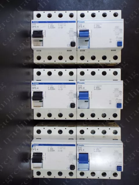 Doepke DFS 4 25A, 40A, 63A 30mA RCD RCCB Circuit Breaker 4P -TESTED