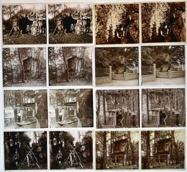 Set Of 8 Views Stereo Format 2 3/8x5 1/8in Huts IN Manneville. Circa 1922