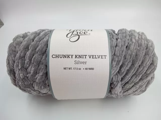 1 SKEIN YARN Bee Chunky Knit Velvet Silver 17.5oz 40 yards Hobby Lobby  $24.95 - PicClick