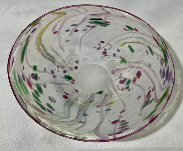Isle Of Wight Studio Glass 6.25 Inch x 1.5 Inch Circular Bowl - Kyoto Cherry