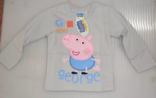 T- Shirt Maglia Maglietta Maniche Lunghe Peppa Pig Jorge  Originale