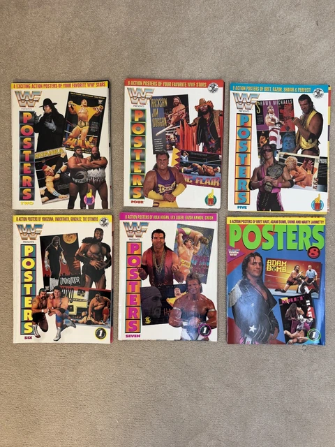 WWF POSTER MAGAZINES 2,4,5,6,7 (incomplete), 8 (complete) £10.00 ...