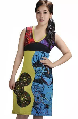 Tattopani Women's Summer Sleeveless Dress With Embroidery Work