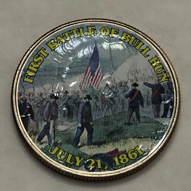 Colorized Kennedy half dollar. CIVIL WAR. FIRST BATTLE OF BULL RUN JULY 1861 #65
