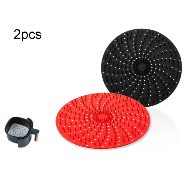Easy to Clean Reusable Air Fryer Mat NonStick Silicone Pad Square Round Basket