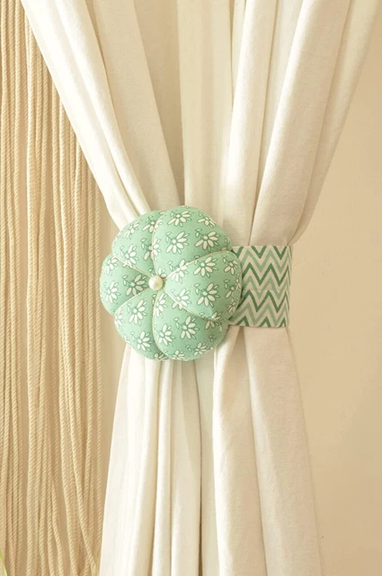 Beautiful Cotton Solid Printed Curtain Tieback for Door Set of 2 Pcs 15 Inch 3