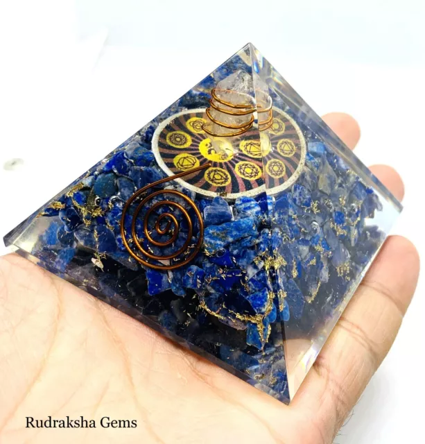 Large Reiki Energy Charged Lapis Lazuli Healing Crystal Orgone Orgonite Pyramid