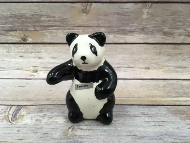 Vintage Ceramic Handpainted  Pandora The Panda Bear Figurine Figure