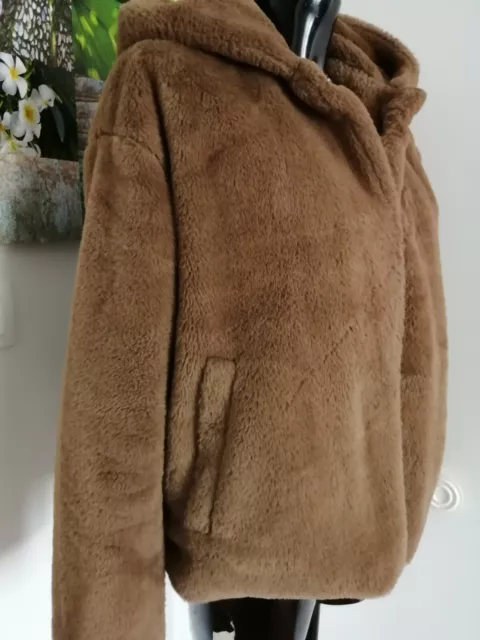 Blouson Fausse Fourrure Avec Capuche Camel Taille S  Primark 2