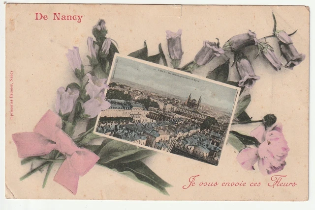 NANCY - CPA 54 - Carte Souvenir de Nancy - 1 vue et fleurs