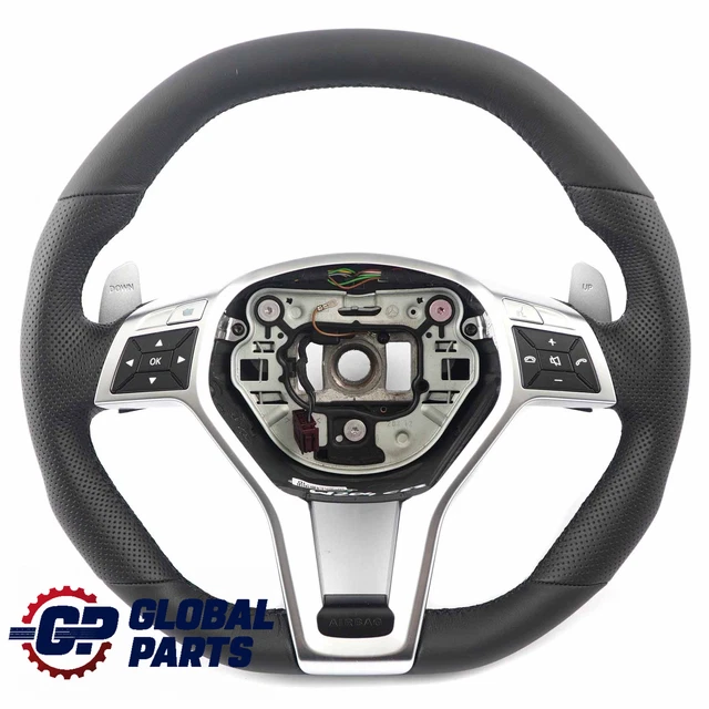 MERCEDES-BENZ W204 NOUVEAU Cuir Noir Sport Volant Palettes Blanc Fils
