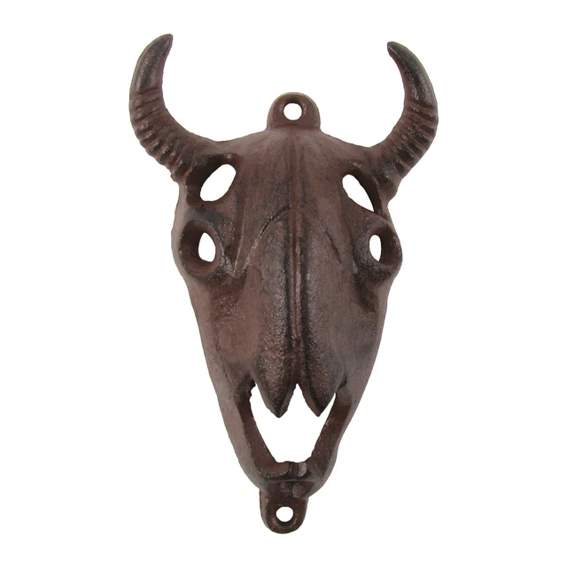 Metal Wall Mount Steer/Animal Skull Beer Bottle Cap Opener Soda/Pop Top Bar Tool