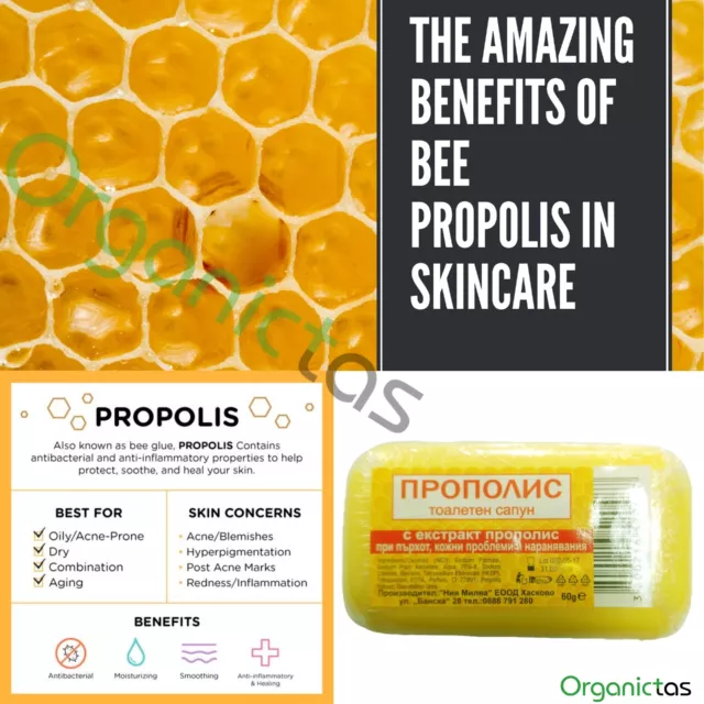 Propolis Soaps Anti-Bacterial Anti-Fungal Anti-Inflammatory Dandruff 1 - 5 pcs.