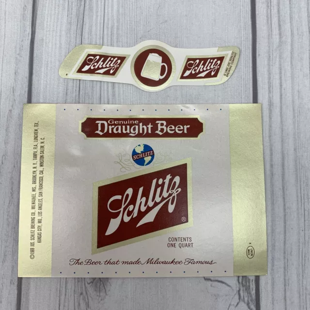 Schlitz Genuine Draught Beer Vintage Label