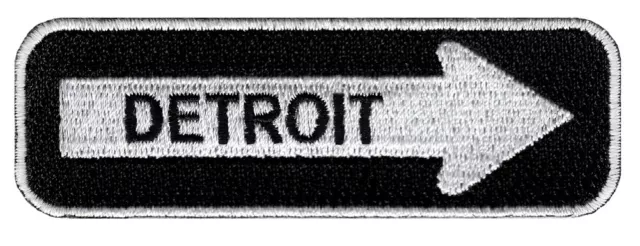 DETROIT ONE-WAY SIGN EMBROIDERED IRON-ON PATCH applique MICHIGAN SOUVENIR ROAD