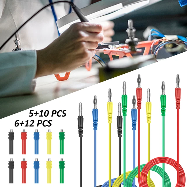 15/18Pcs Magnetic Test Leads Kit 30V 5A Soft Flexible Insulated Jumper ☸