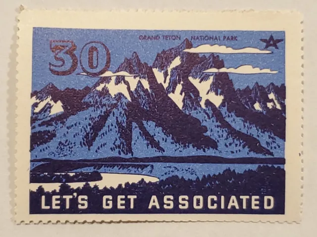 #30 Grand Teton National Park - Let’s Get Associated - 1938 Poster Stamp