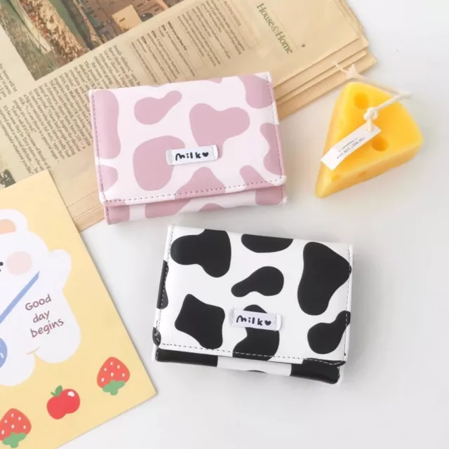 COW PRINT COIN Purse PU Leather Short Wallet Business Card Holder ...