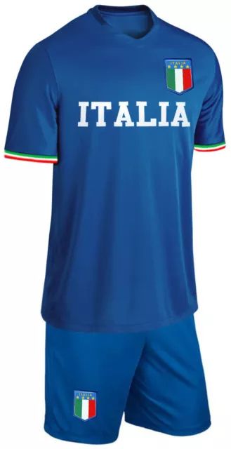 Italien Baby Trikot Set Fußball Fan Zweiteiler Blau