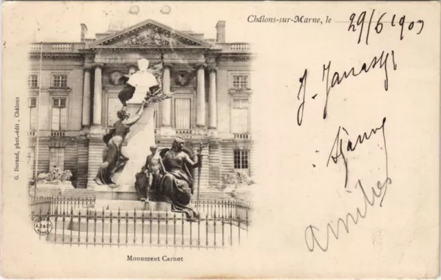 CPA CHALONS-SUR-MARNE Monument Carnot (991038)