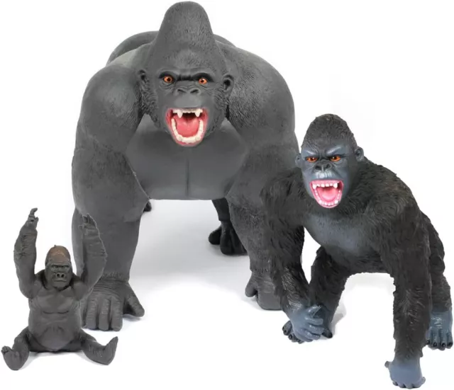 Jumbo Gorilla Animal Play Figure Set - Giant Gorilla Toys for Kids