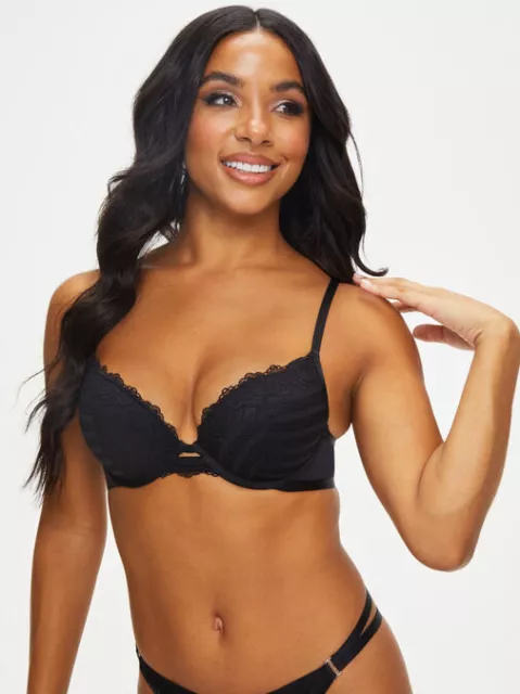 ANN SUMMERS ENRAPTURED Padded Plunge Bra, Black, Sizes 32A - 38E £22.00 -  PicClick UK