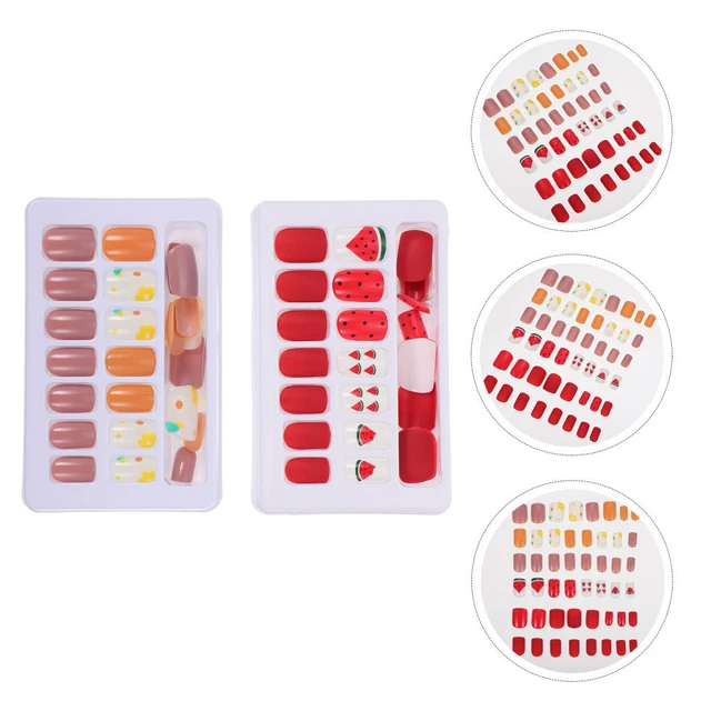 48 pz adesivi unghie finiti carini finte nail art sposa indossabile