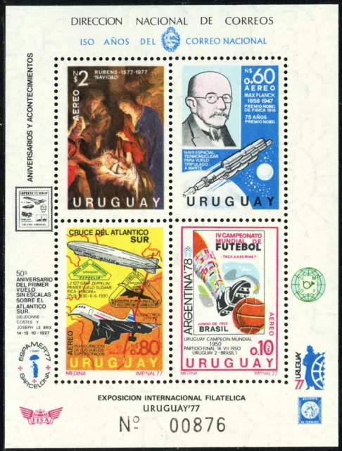 Uruguay Mi.-Nr. Bl 33 ** (35.-), 1977 Jahresereignisse, postfrischer Block
