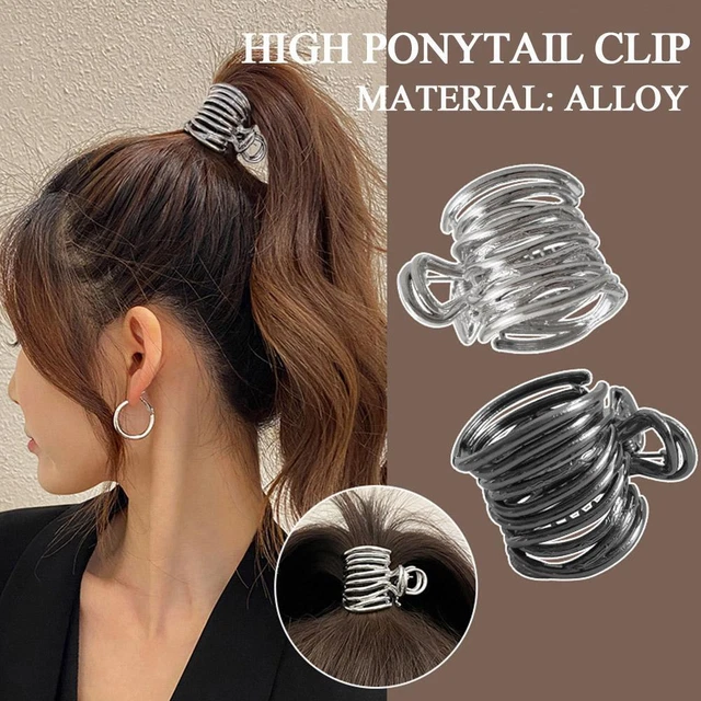 Irregular Metal Mini Hair Claw High Ponytail Clip Fixed Hairpin Alloy Grab Clip~