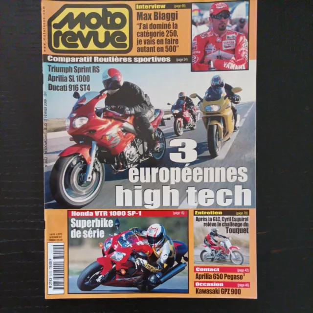 Moto Revue 3412 Honda Vtr 1000 Sp-1 Ducati 916 St4 Triumph Sprint Rs Aprilia Sl