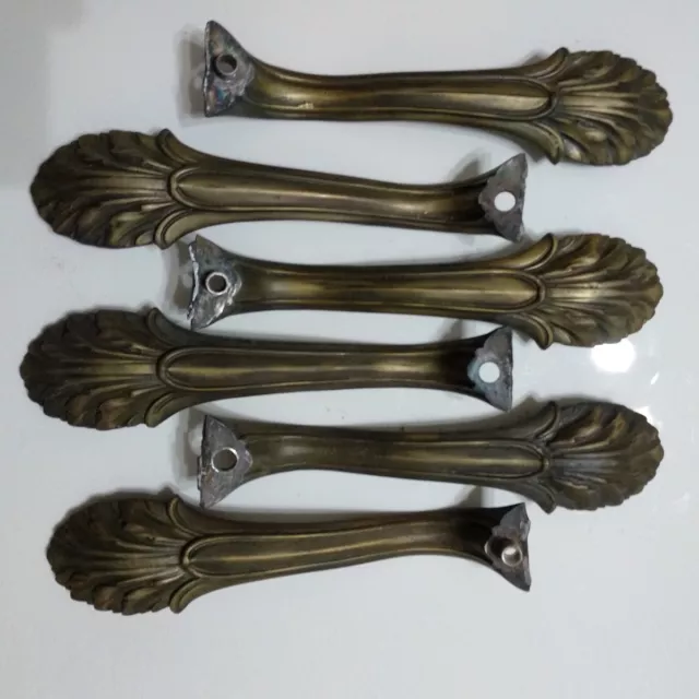 Gorgeous Ornate Chandelier sconces arms vintage art-deco Leaf style cast Brass 6
