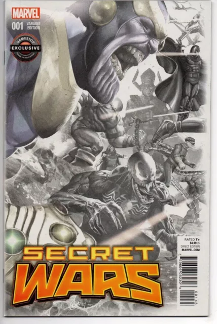 Secret Wars # 1 Vf/Nm 2015 Gamestop Exclusive Greg Horn Villians Sketch Variant