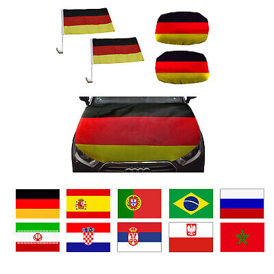 Sonia Originelli Auto-Fan-Paket EM Deutschland Germany Fußball Flaggen Außenspiegel 3D Magnet Motorhaubenüberzug 