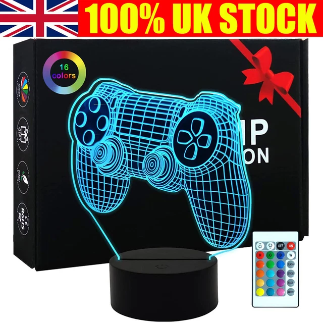 16 COLOURS 3D Acrylic Game Controller LED Night Light Desk Night Lamp