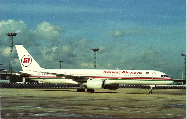 Postcard~Kenya Airways~Boeing B-757-23A~Orly Airport~Paris~Airplane~Vintage~A56