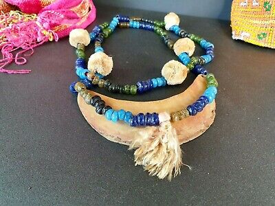 Old Papua New Guinea Kina Shell Necklace with Trade Beads …beautiful collection