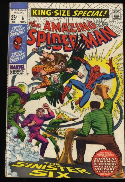 Amazing Spider-Man Annual #6 VG/FN 5.0 Sinister Six Appearance! Marvel 1969