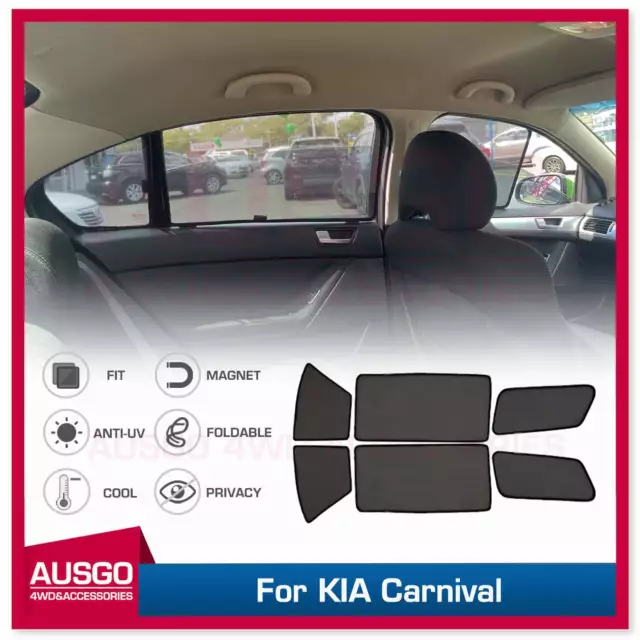 AUSGO Magnetic Window Sun Shade for KIA Carnival YP 2014-2020 Mesh Cover 6PCS