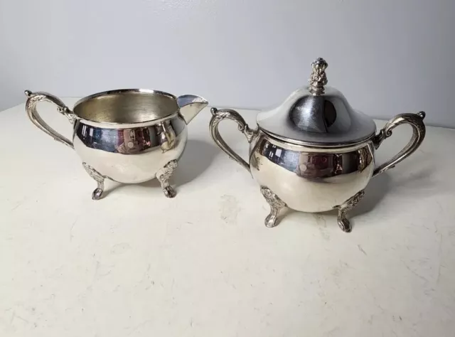 Leonard silver plated vintage cream and sugar dish