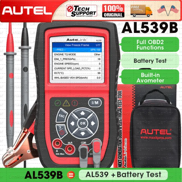 Autel AutoLink AL539B Electrical Battery Tester OBD2 Code Reader Diagnostic Tool