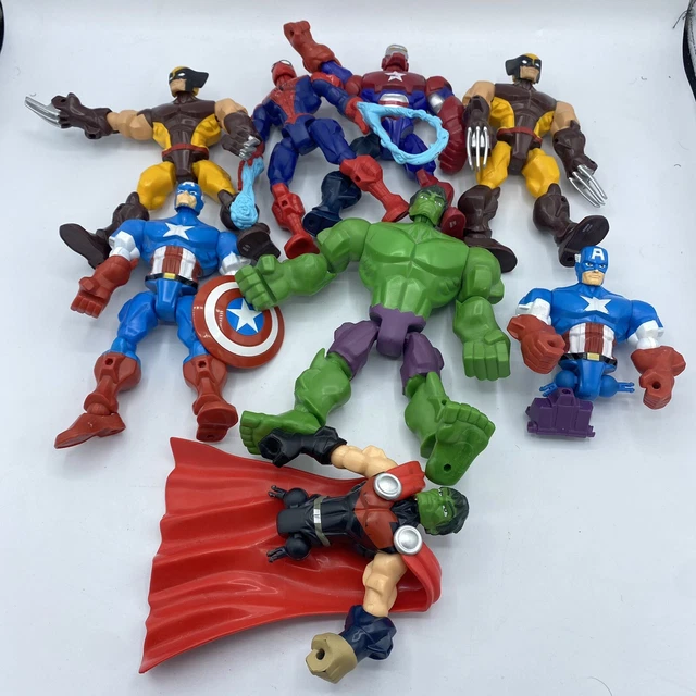 MARVEL SUPER HERO Mashers Iron Man Spiderman Wolverine Captain