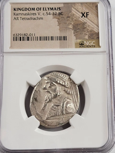 NGC XF Kamnaskires V AR Tetradrachm. 54-32BC. Kingdom of Elymais. *-011.